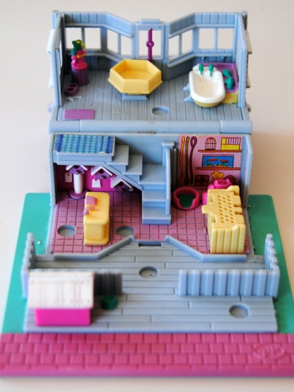 Polly Pocket Bluebird 1993 Pet Shop Vintage 2 figures + cat